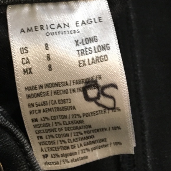 American Eagle The Dream Jean 8 x long black hi rise jegging - Picture 6 of 10